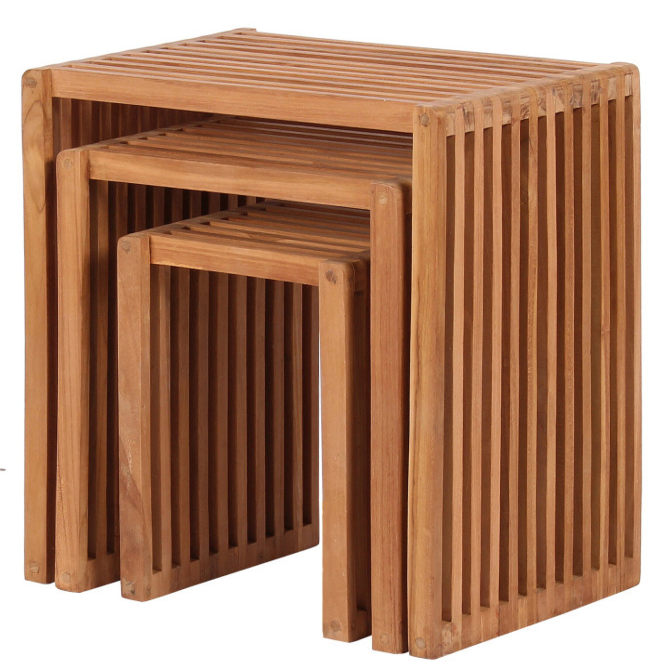 Woodie Beistelltisch 3er Set eckig